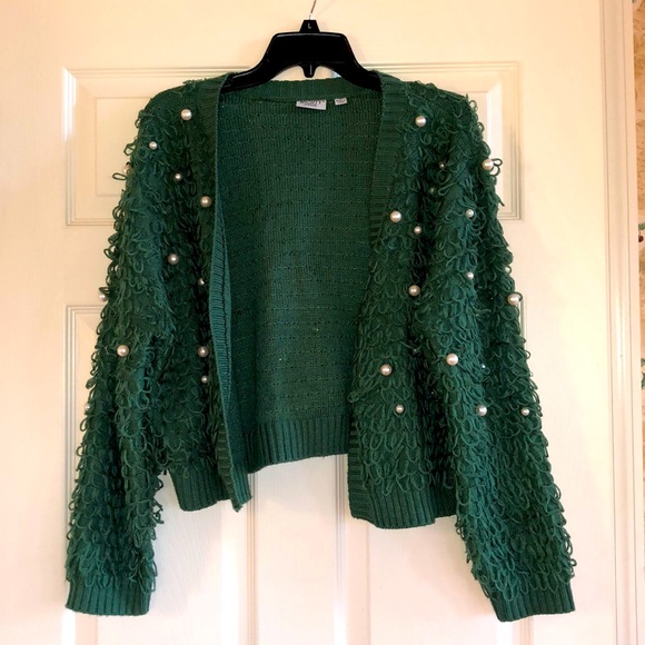 Mighty Fine Green Pearl Detailed Cardigan - Picture 3 of 6